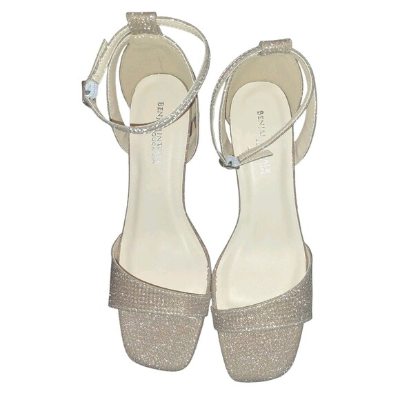 Benjamin Walk Touch Ups Lilibet Champaign Open Toe Glitz Heels 8.5 M Dyeable - Picture 4 of 8